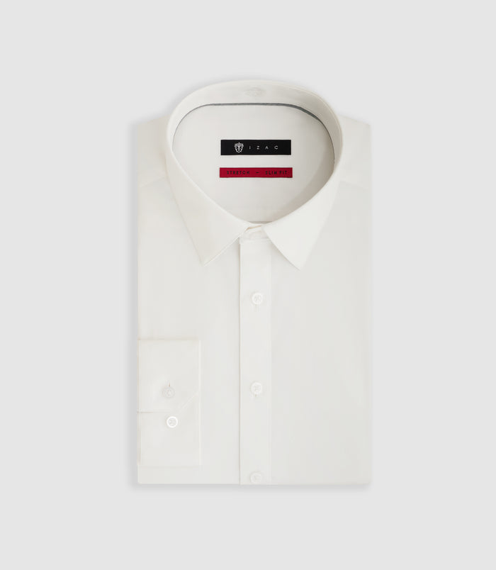izac Chemise en popeline stretch écru "Malte"