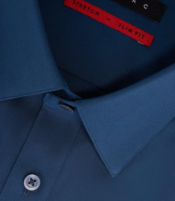 Izac Chemise En Popeline Stretch Marine "Malte"