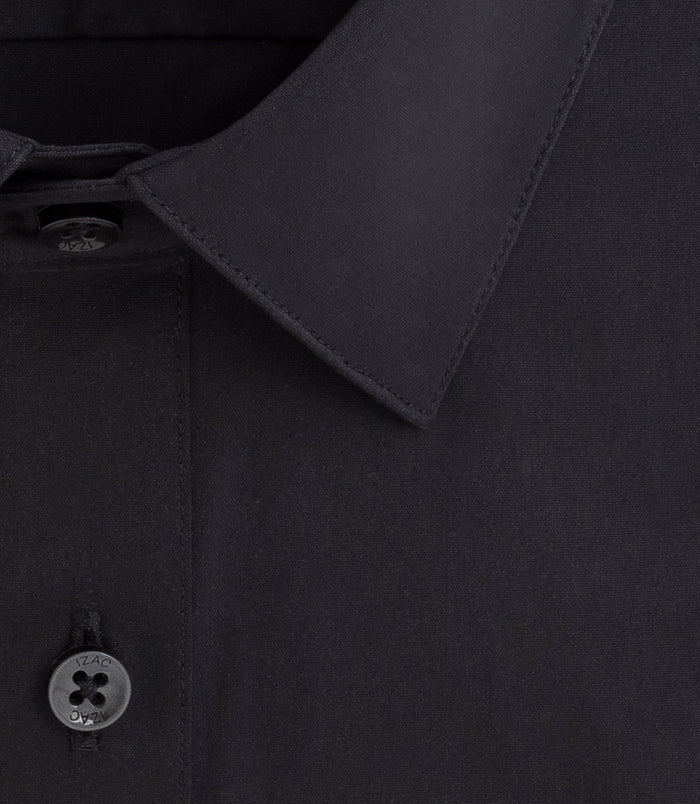 Izac Chemise En Popeline Stretch Noir "Malte"
