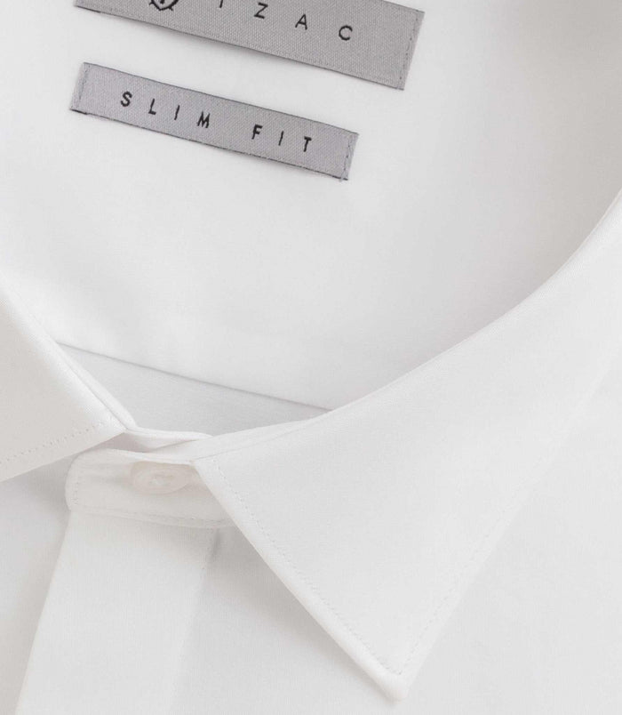 Izac Chemise En Satin De Coton Blanc SATINCACHE