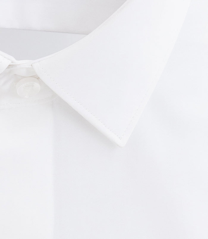 Izac Chemise En Satin De Coton Blanc "Satincache"