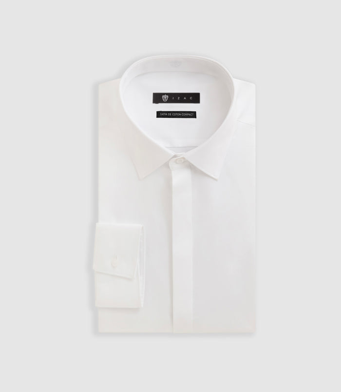 izac Chemise en satin de coton blanc SATINCACHE
