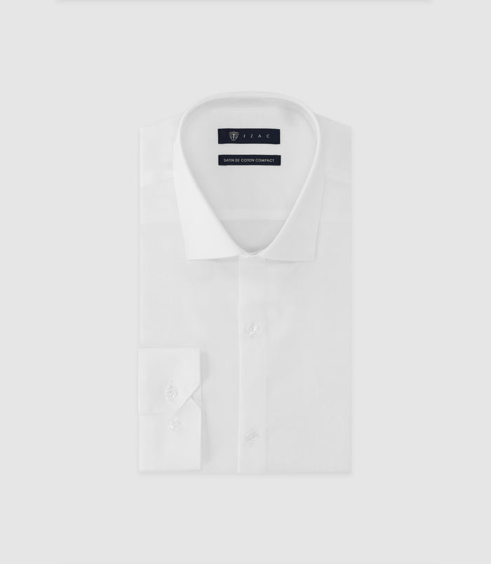 izac Chemise en satin de coton blanche