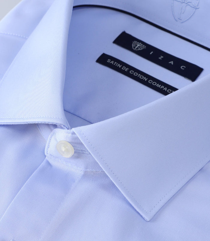 Izac Chemise En Satin De Coton Ciel