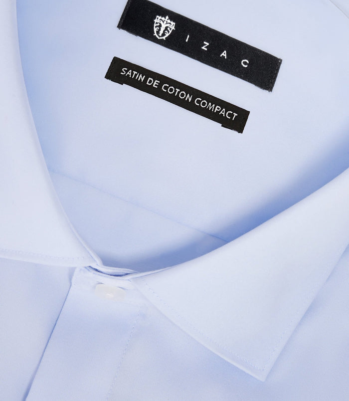 Izac Chemise En Satin De Coton Ciel "Satincache"