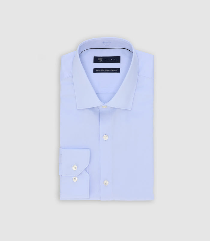 izac Chemise en satin de coton ciel