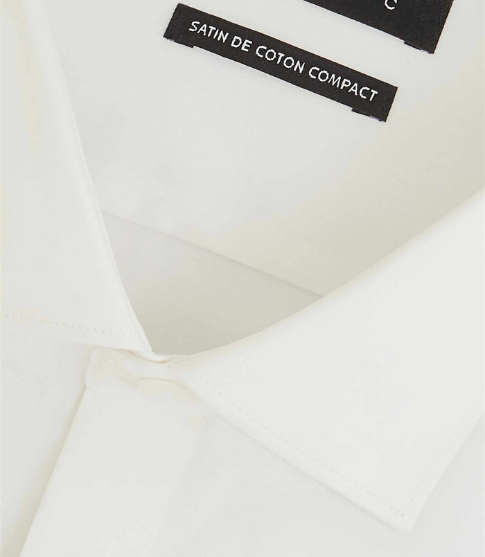 Izac Chemise En Satin De Coton écru "Satinmixteslim"
