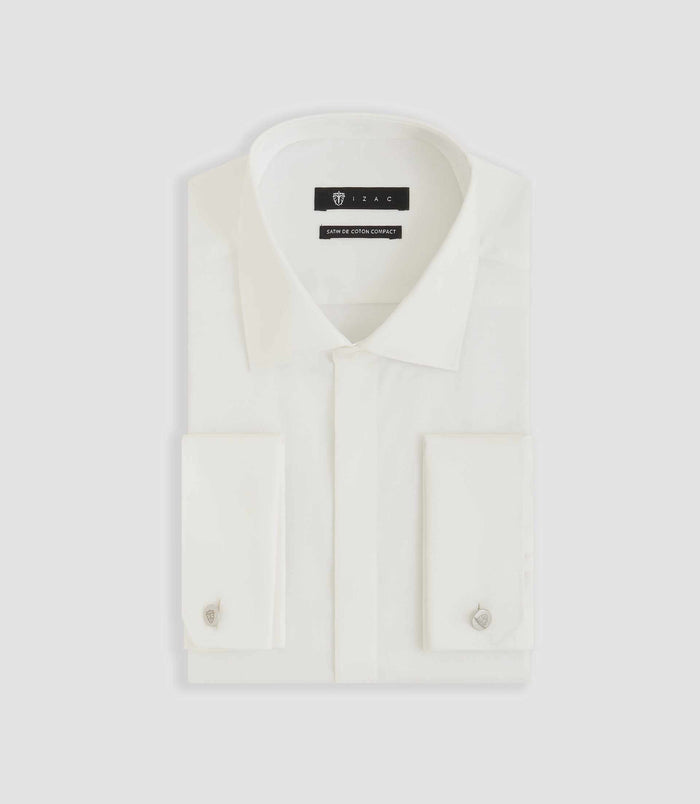 Izac Chemise En Satin De Coton écru "Satinmixteslim"