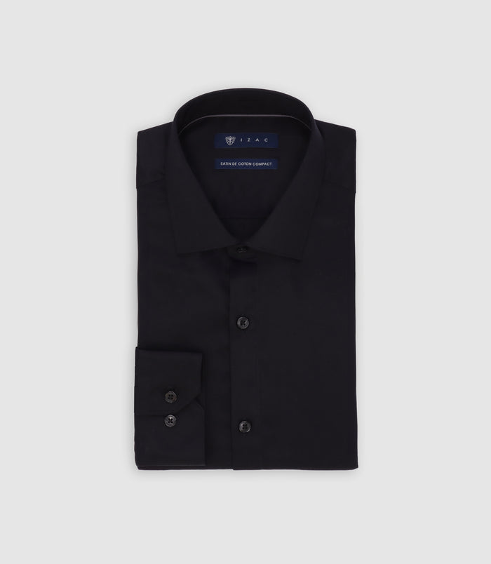 izac Chemise en satin de coton noire