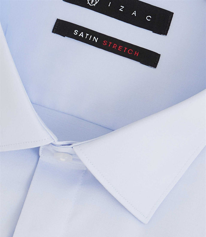 Izac Chemise En Satin Stretch Ciel "Sastretchmixte"