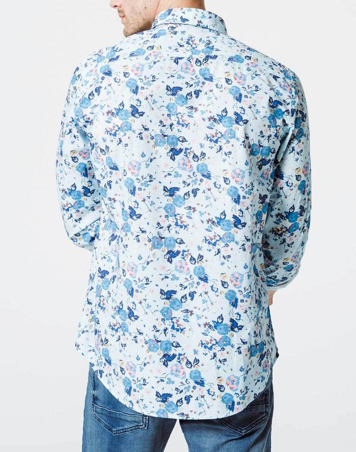 izac Chemise Feuillage Bleu Ciel