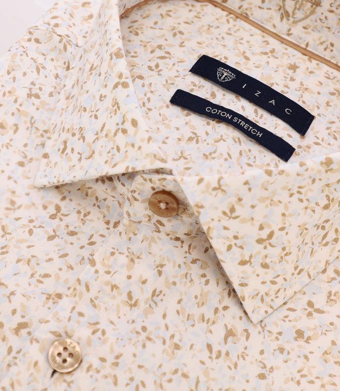 Izac Chemise Fleurie Beige