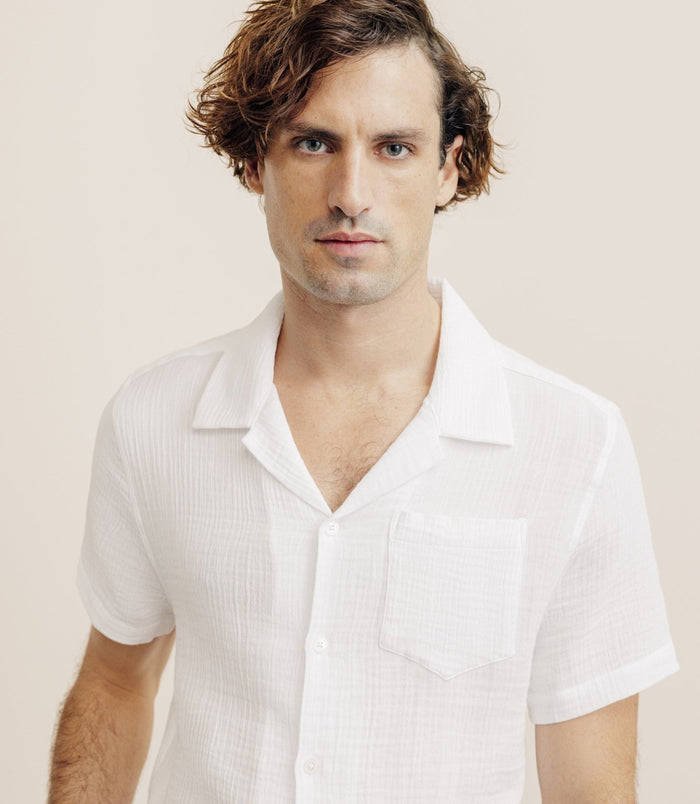 Izac Chemise Gaze De Coton Blanche