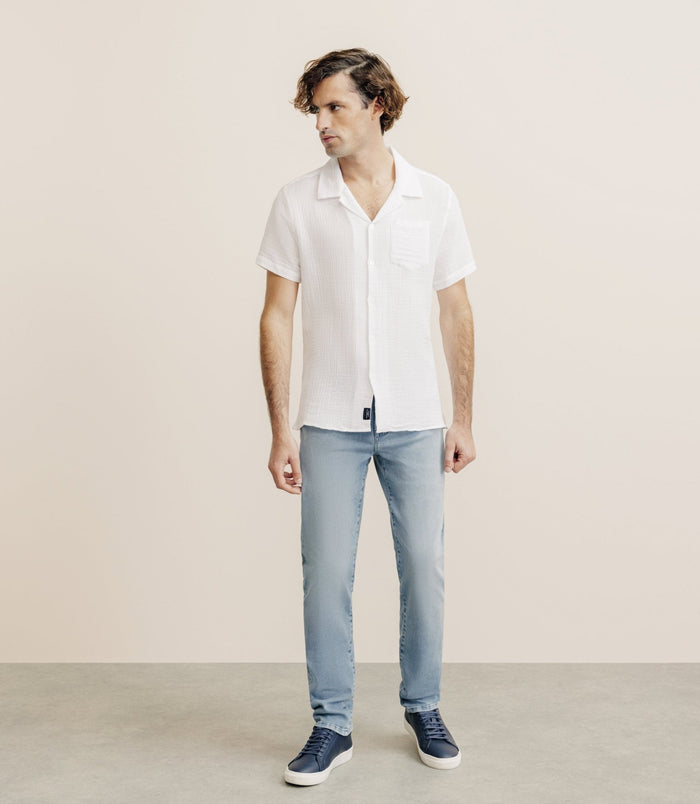 Izac Chemise Gaze De Coton Blanche