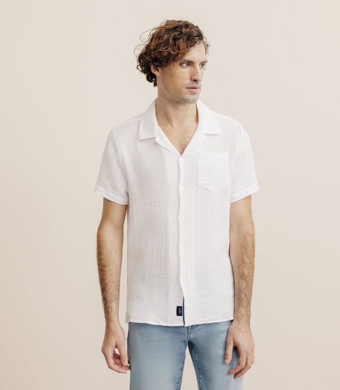 izac Chemise gaze de coton blanche