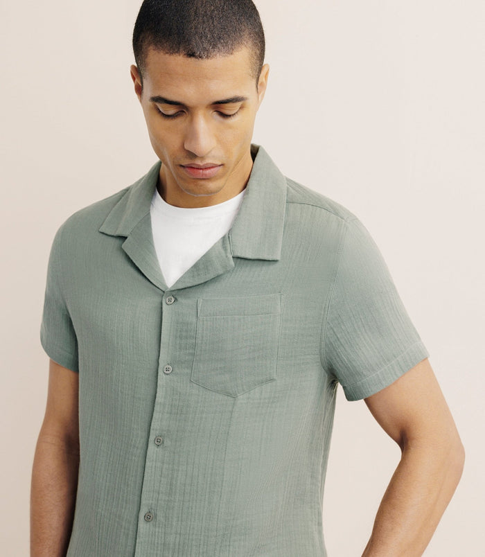 Izac Chemise Gaze De Coton Kaki