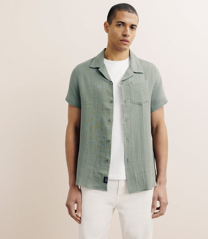 izac Chemise gaze de coton kaki