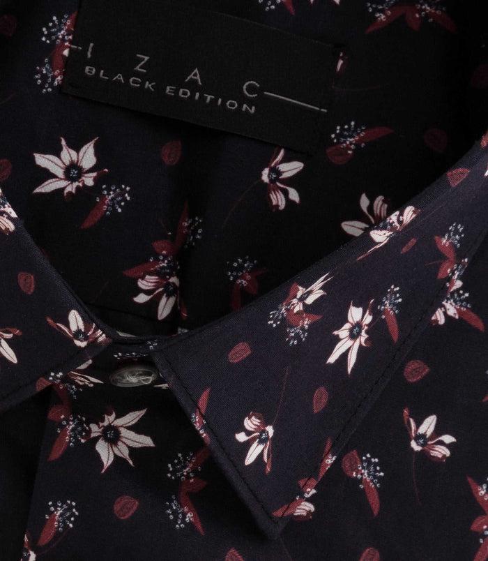 Izac Chemise Imprime Floral Bordeaux "Brett"