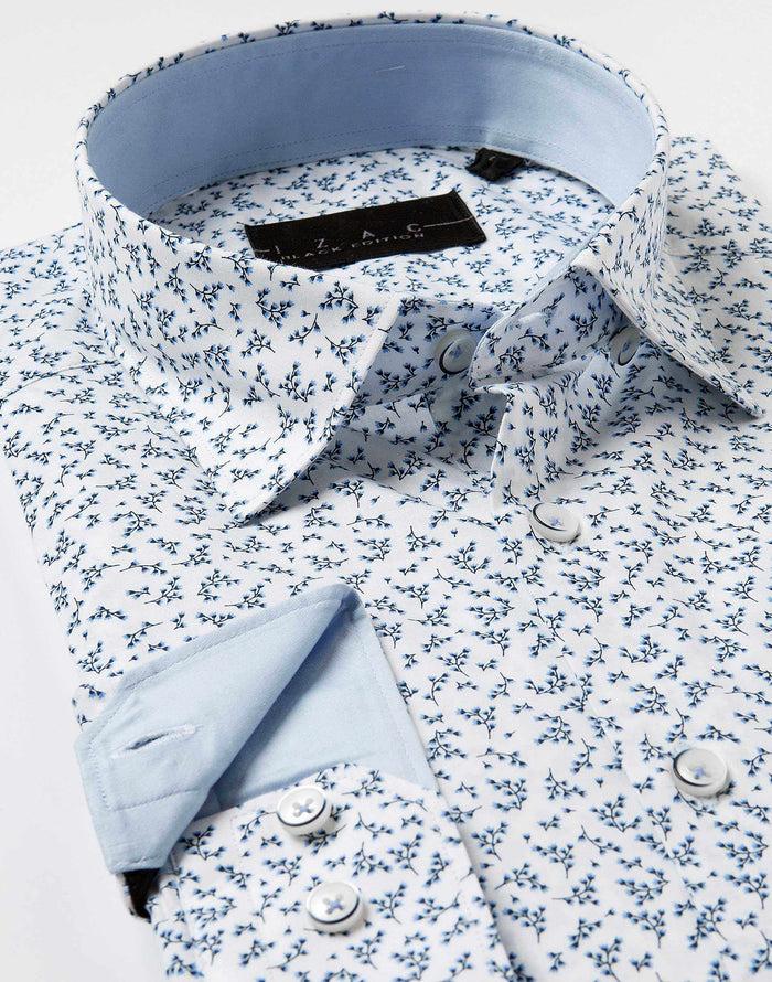 Izac Chemise Imprimé Floral Ciel