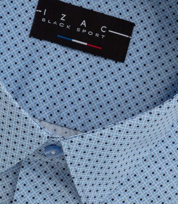 Izac Chemise Imprimé Géométrique Bleu "Brice"