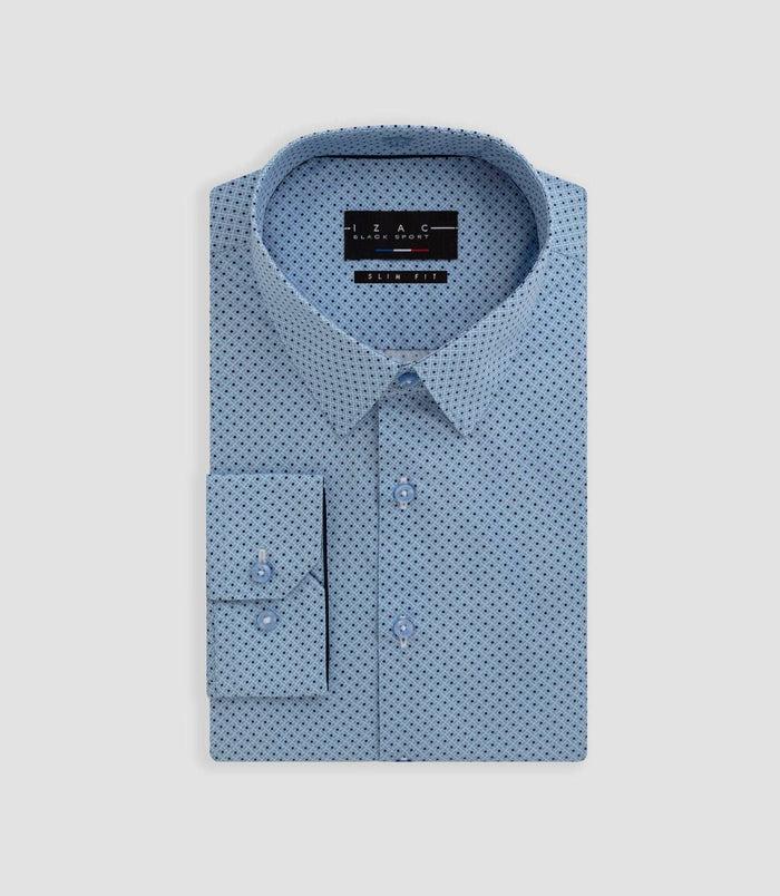 Izac Chemise Imprimé Géométrique Bleu "Brice"