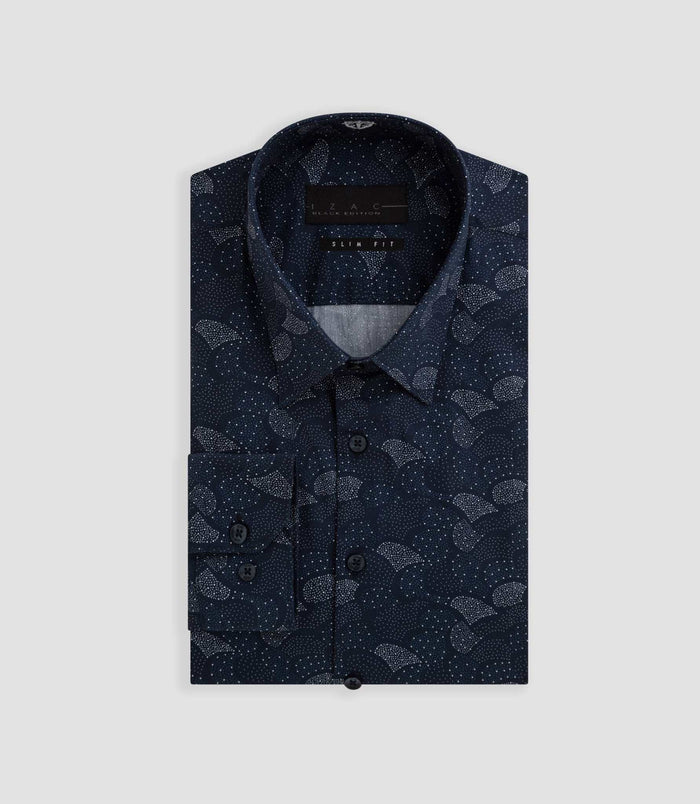 Izac Chemise Imprimé Géométrique Marine "Baptiste"