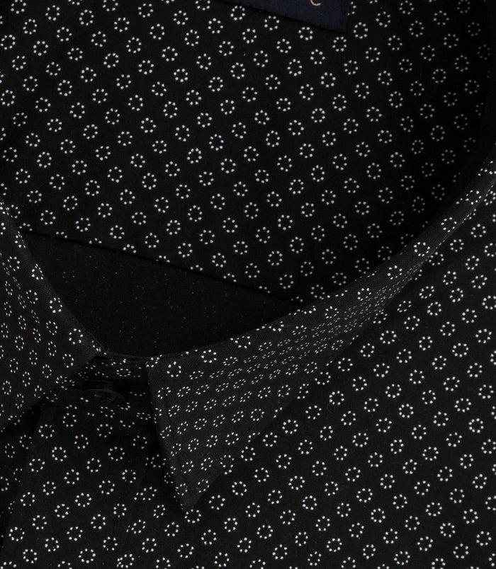 Izac Chemise Imprimé Micro Motif Noir "Becci"