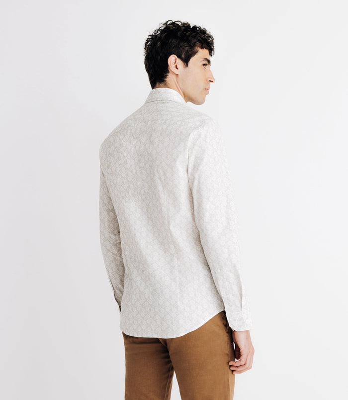 Izac Chemise Imprimée à Fleurs Beige