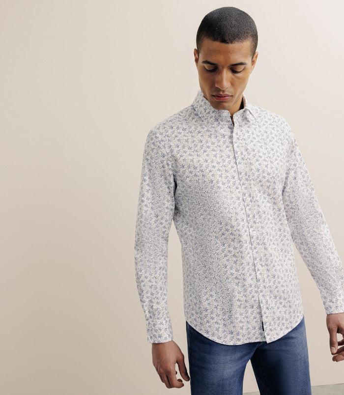 Izac Chemise Imprimée à Fleurs Blanche