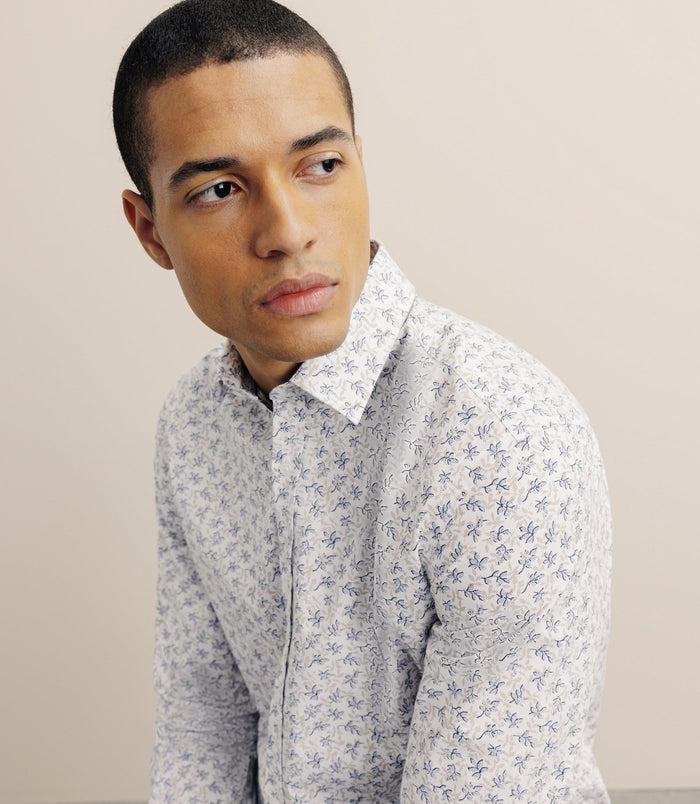 Izac Chemise Imprimée à Fleurs Blanche
