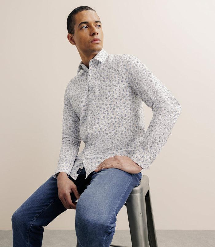 izac Chemise imprimée à fleurs blanche