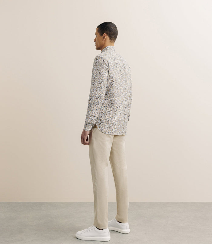 Izac Chemise Imprimée à Fleurs Camel