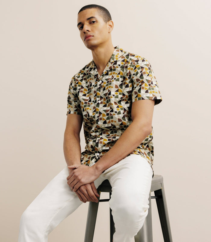 Izac Chemise Imprimée Beige