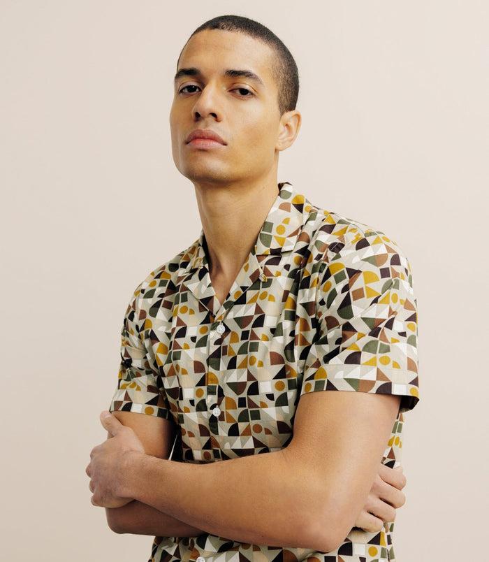 Izac Chemise Imprimée Beige