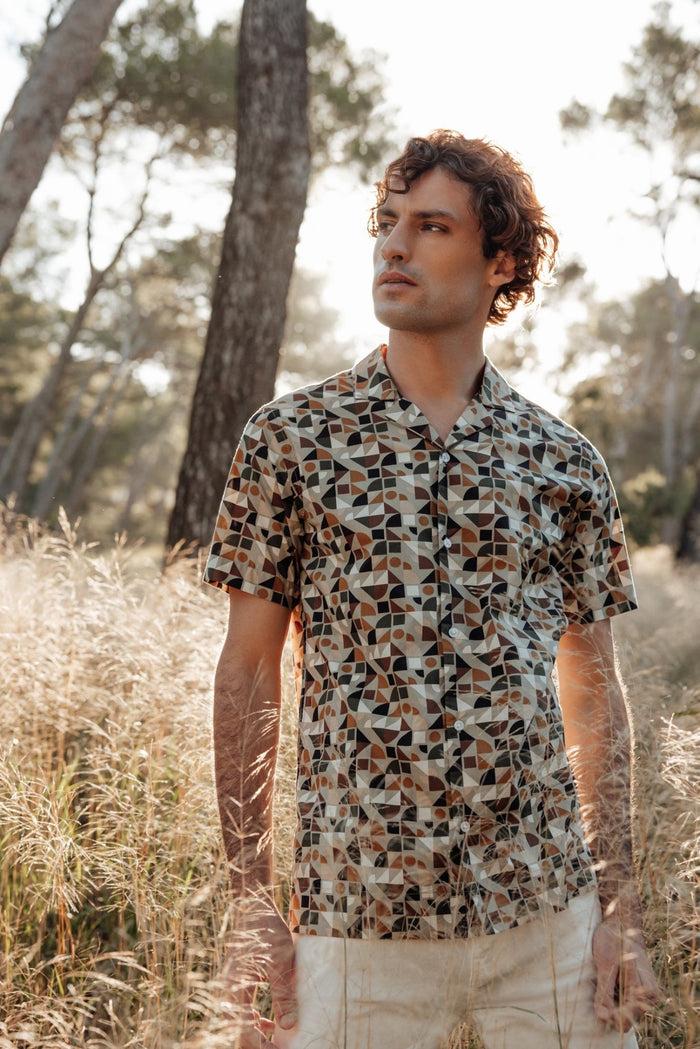 izac Chemise imprimée beige