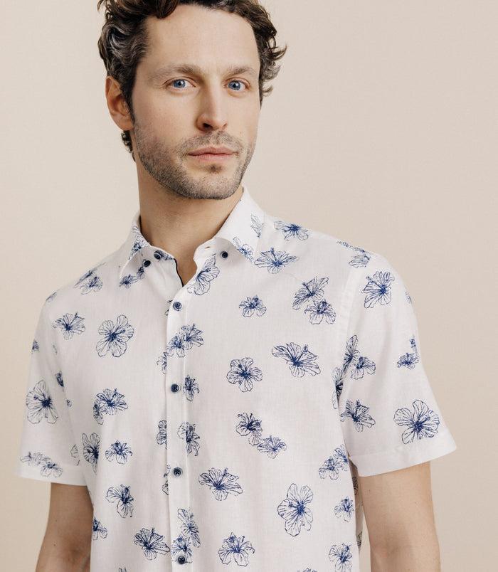 Izac Chemise Imprimée Blanche