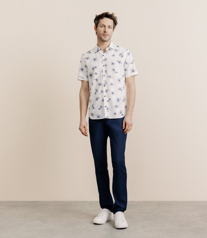 Izac Chemise Imprimée Blanche