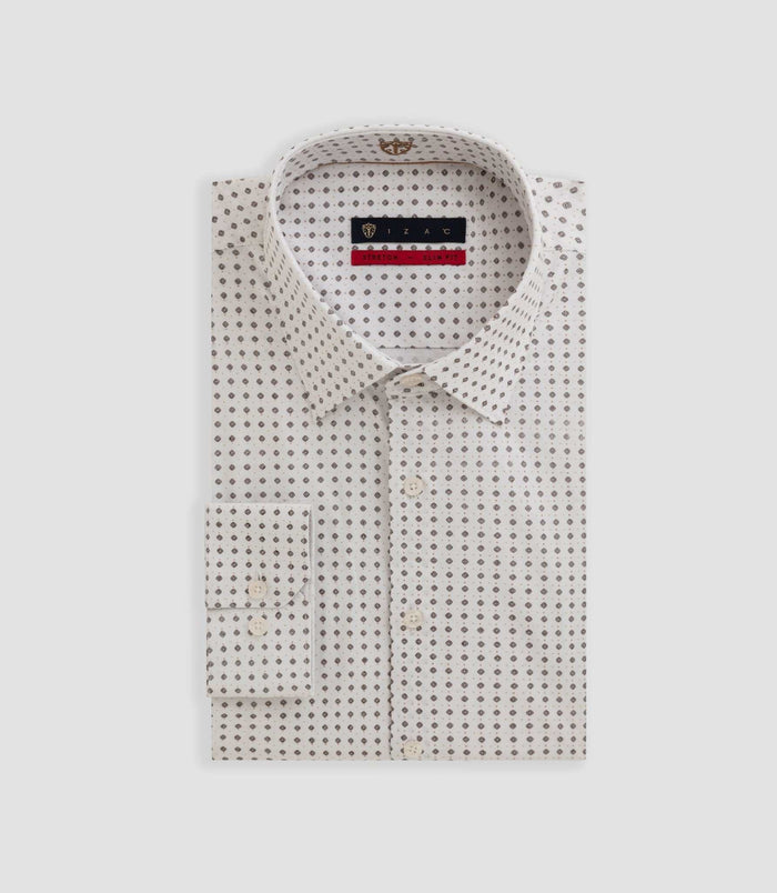 izac Chemise imprimée blanche "Bayard"