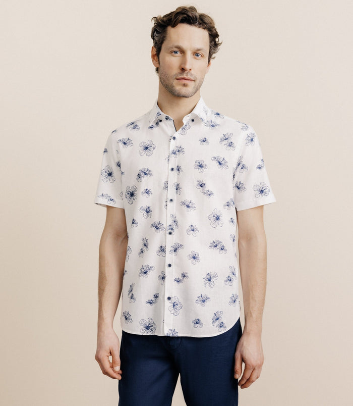 izac Chemise imprimée blanche