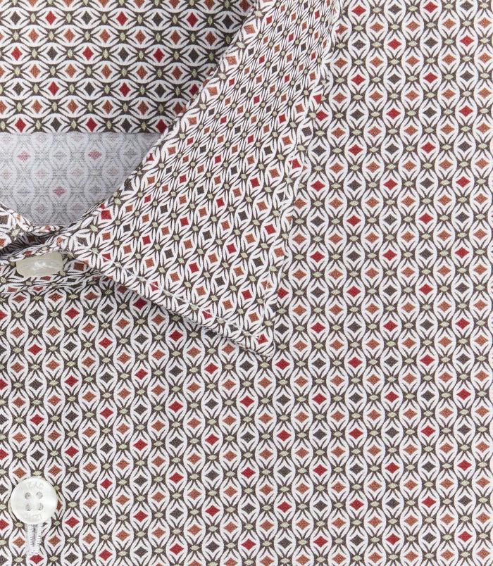 Izac Chemise Imprimée Bordeaux "Savane"