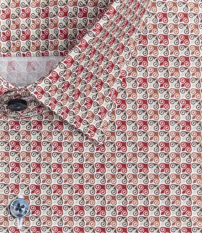 Izac Chemise Imprimée Bordeaux "Sesame"