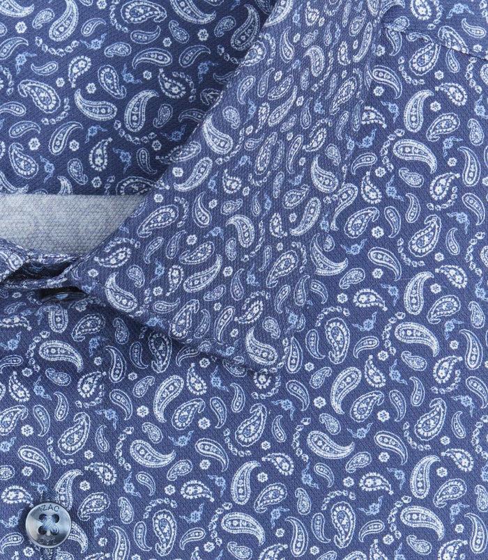 Izac Chemise Imprimée Cachemire Marine "Sancerre"