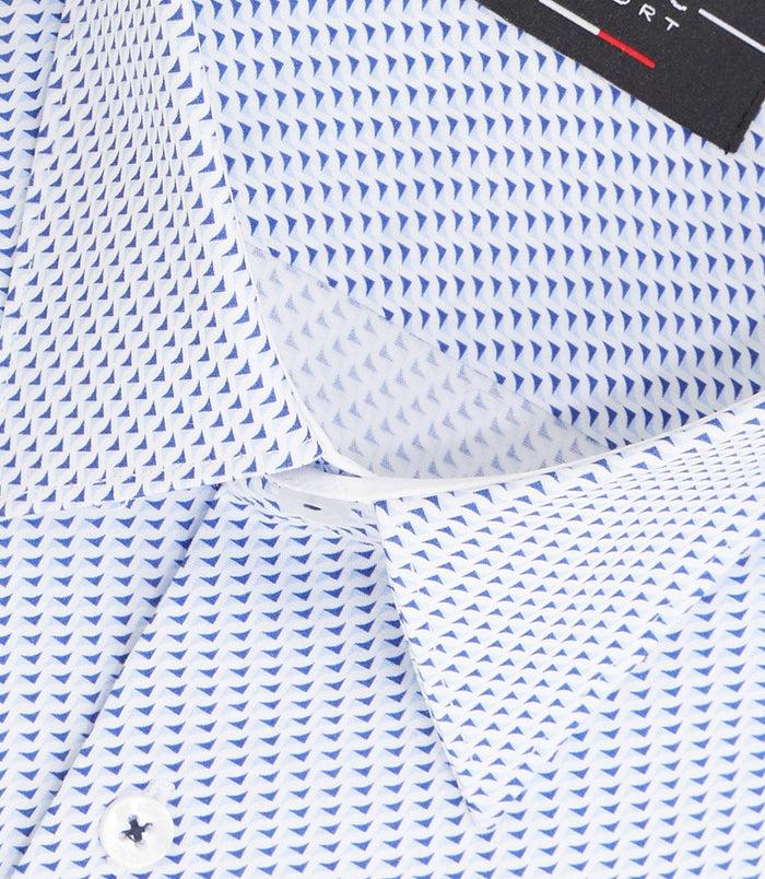 Izac Chemise Imprimée De Micro Motifs Bleu "Mathis"