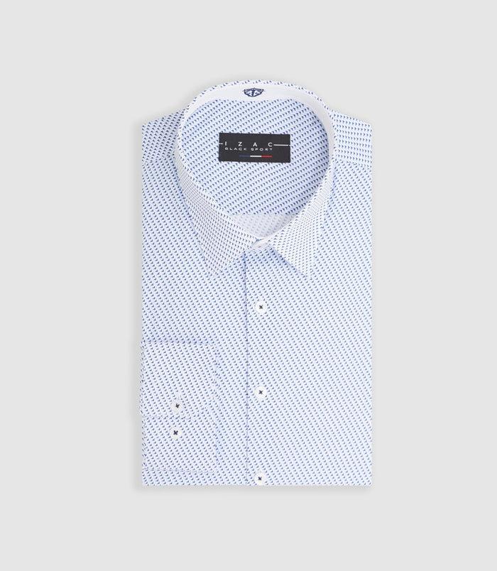Izac Chemise Imprimée De Micro Motifs Bleu "Mathis"