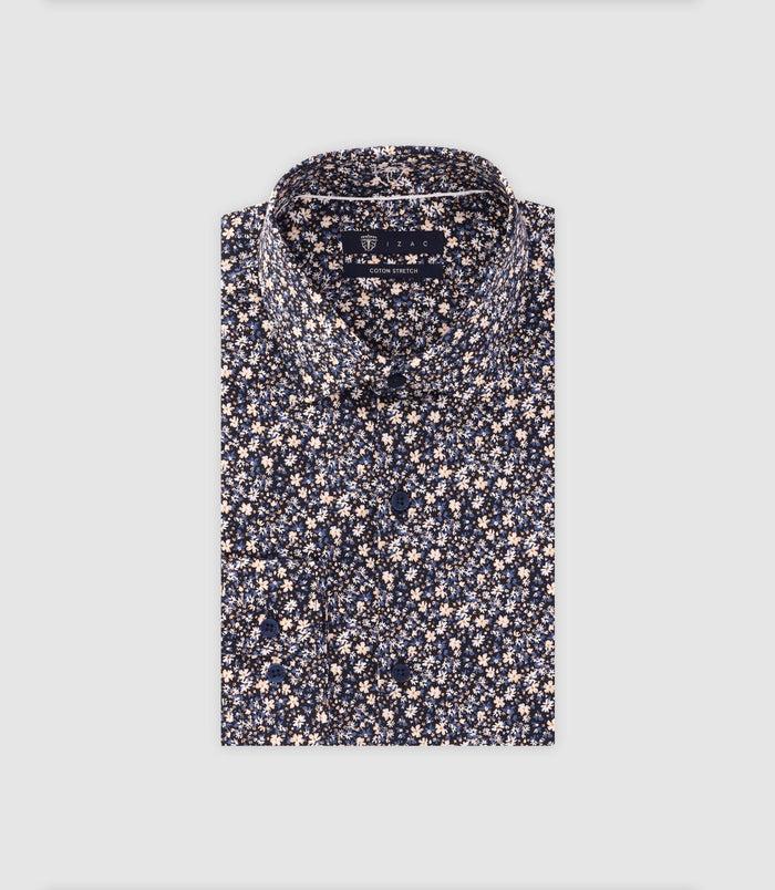 izac Chemise imprimée fleurs marine