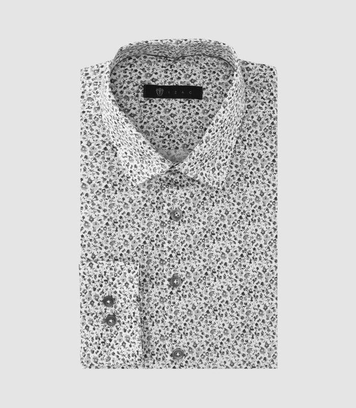 izac Chemise imprimée floral blanc et bleu