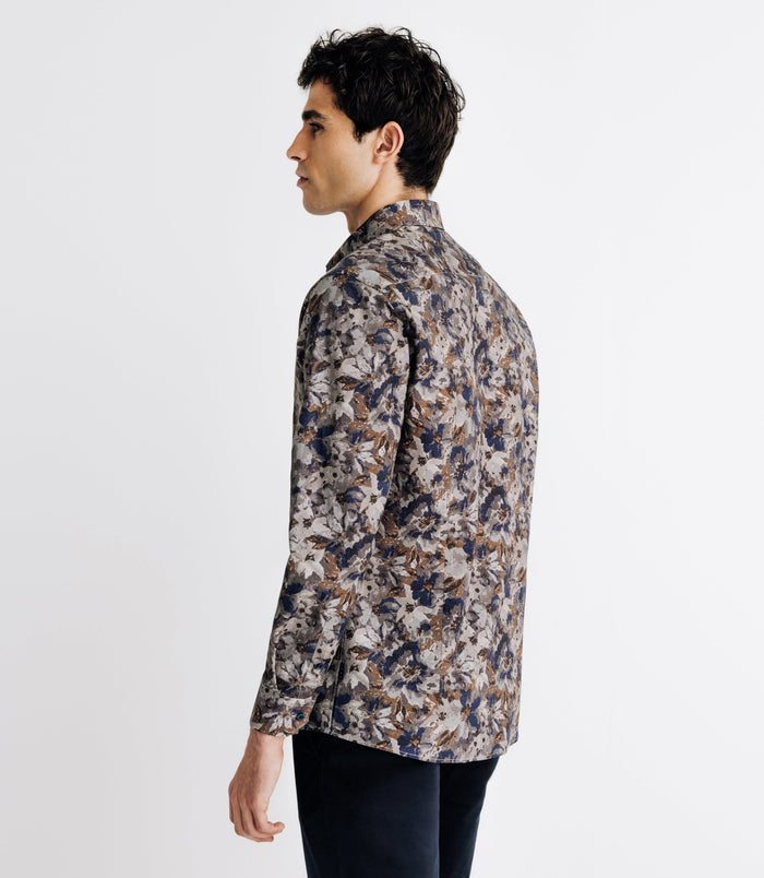 Izac Chemise Imprimée Grise