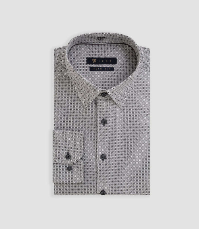 Izac Chemise Imprimée Grise "Brunel"