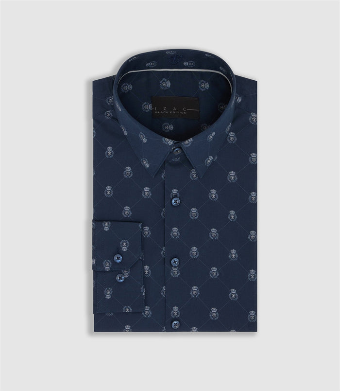 izac Chemise imprimée logo marine "Martin"