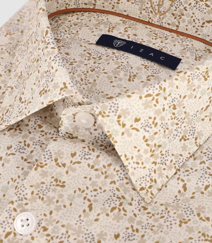 Izac Chemise Imprimée Manches Longues Beige